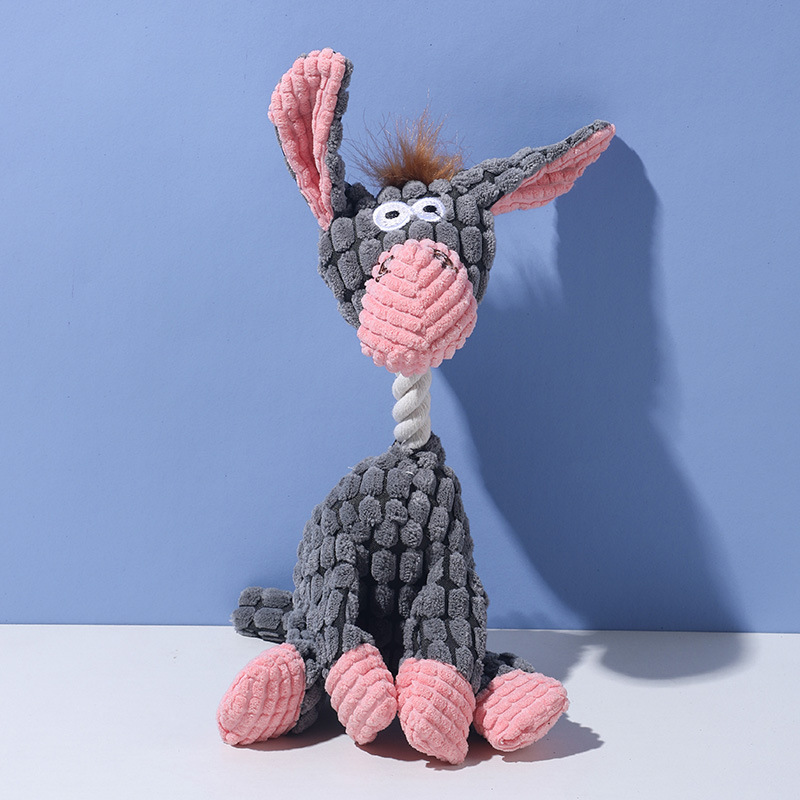 Funny Squeaky Plush Donkey Dog Chew Toy - Durable Teeth Grinding