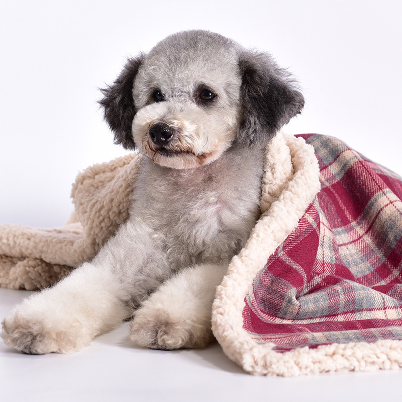 Double-Side Fleece Pet Blanket – Warm, Soft Dog Throw for Fall & Winter