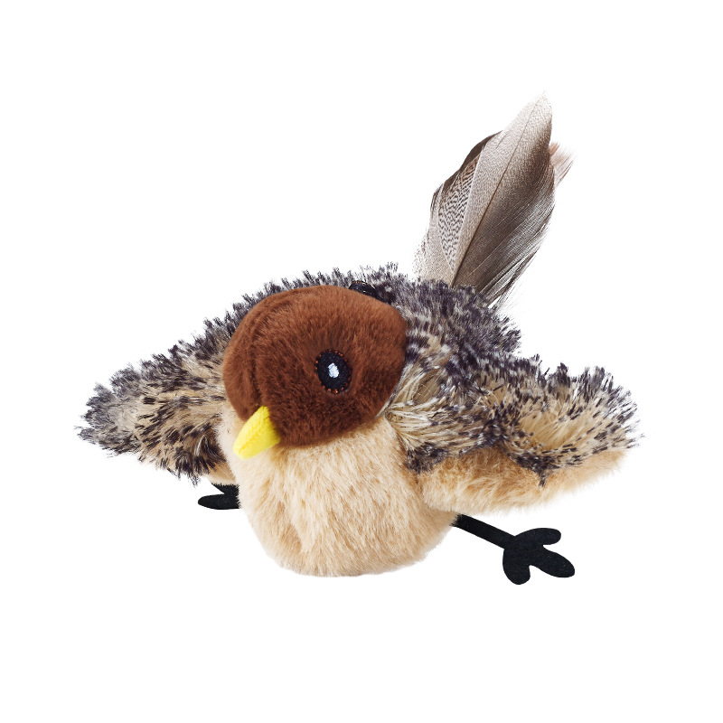 Electric Flapping Bird Cat Toy with Chirping Sound – USB Rechargeable Interactive Kitten Teaser