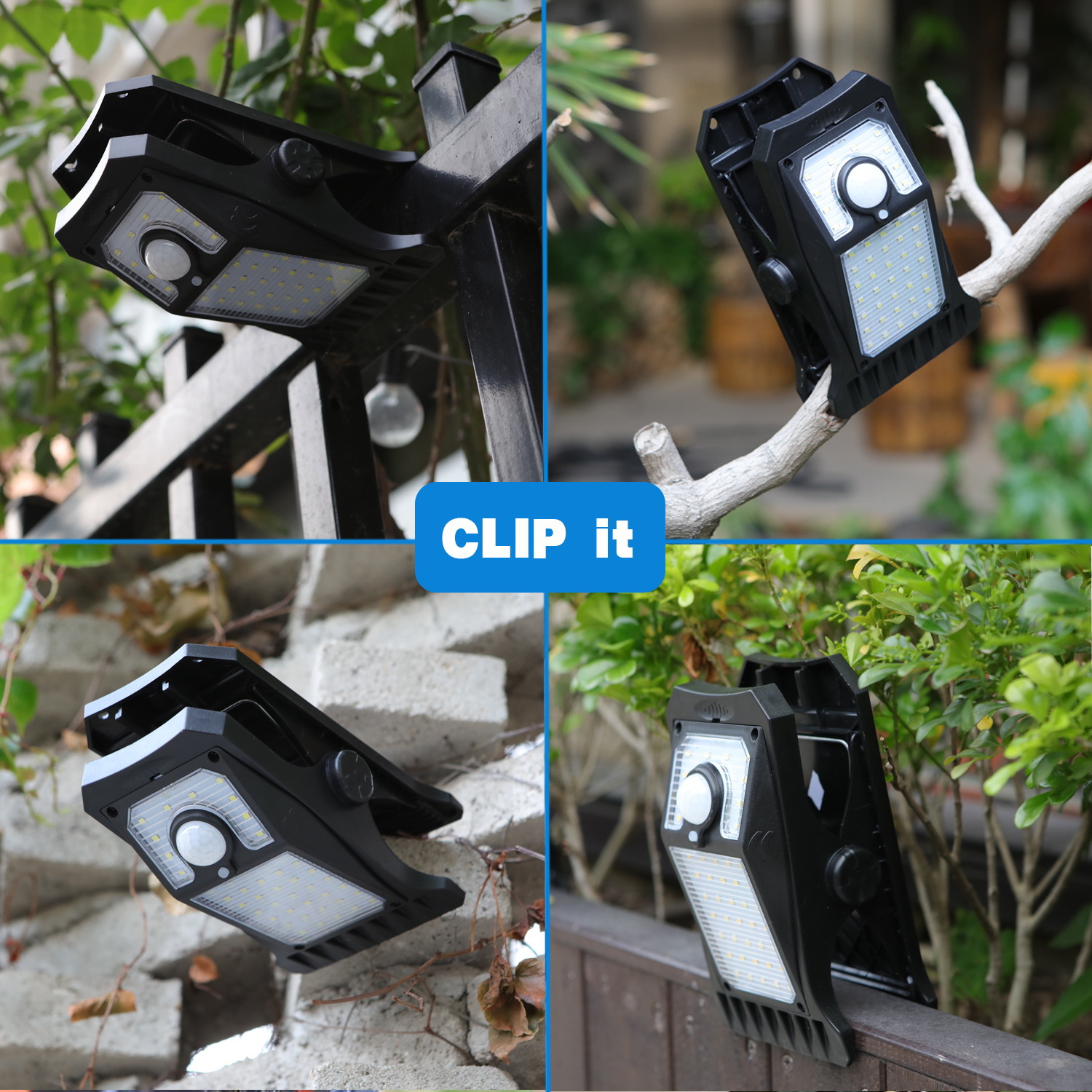 Solar Clip-On Camping Light – Motion Sensor Outdoor Wall & Garden Lamp
