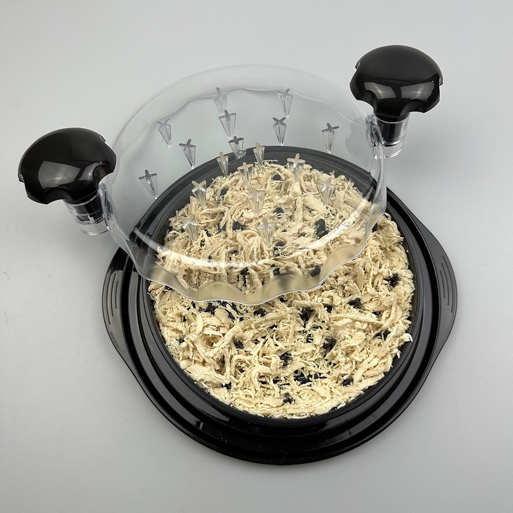 Clear-Lid Chicken Shredder: Twist & Shred Meat, Pet-Friendly Mincer