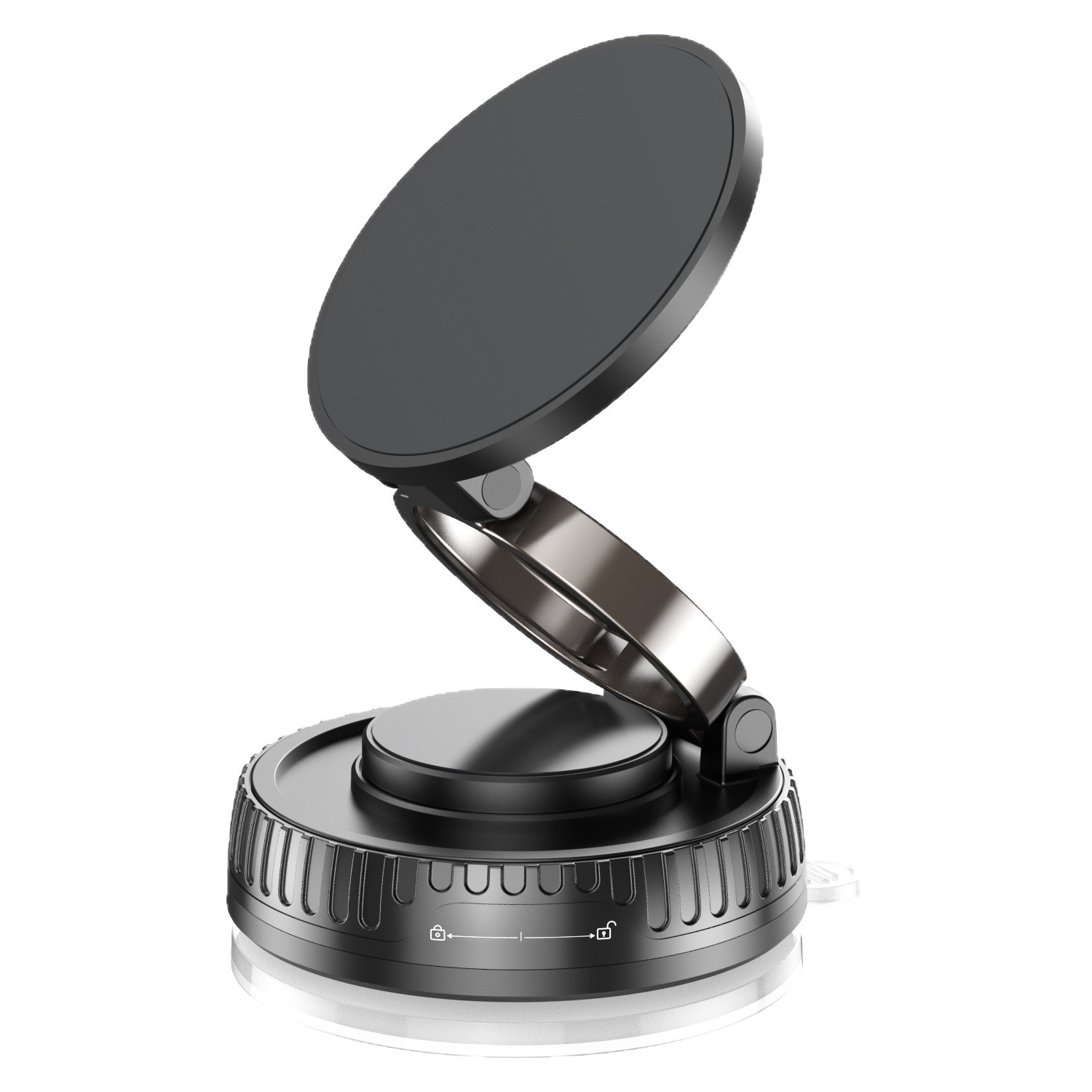 Magnetic Car Phone Mount - Foldable, 360° Rotation, Vacuum