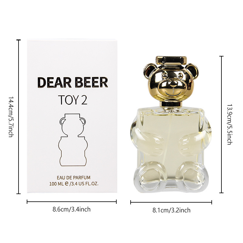 Cute teddy bear long-lasting unisex eau de toilette, fresh sweet everyday fragrance 100ml