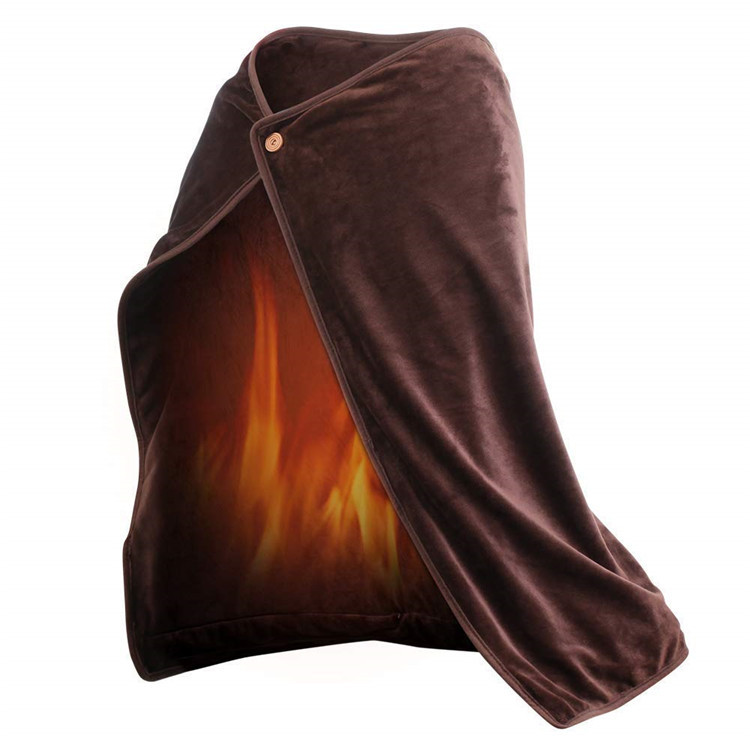 USB Heated Shawl Blanket — 3 Heat Levels, Soft Flannel