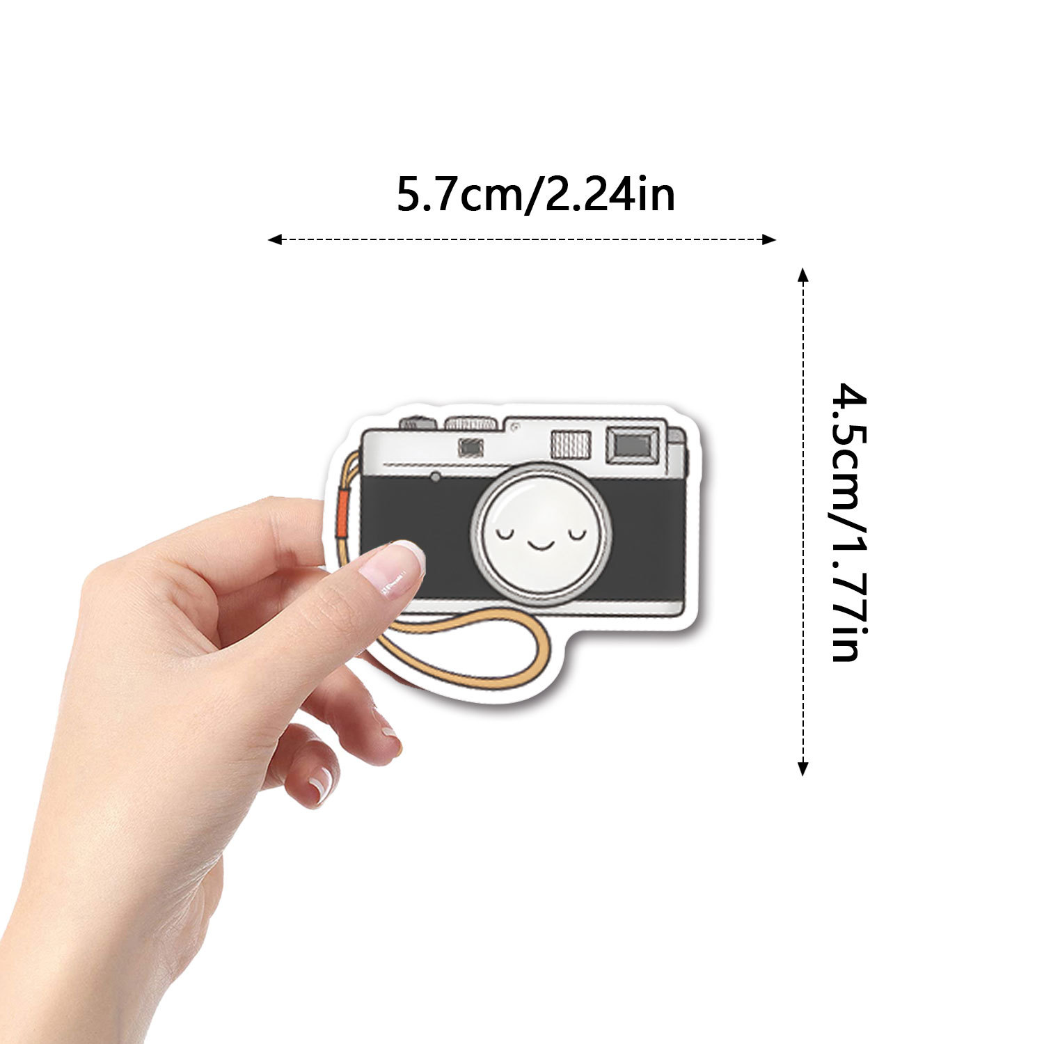 55Pcs Camera Graffiti Stickers Pack Waterproof Vinyl Decals for Skateboard, Phone & Laptop