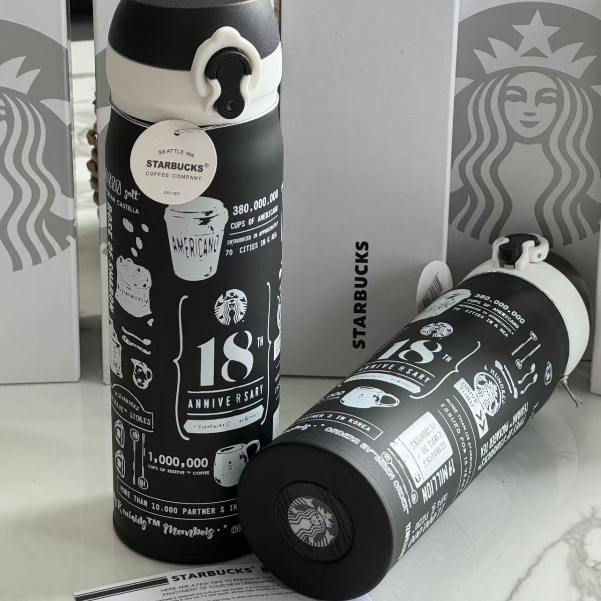 Pop-Top Couple Thermos Bottle 500ml – 304 Steel, Leakproof, Travel-Ready